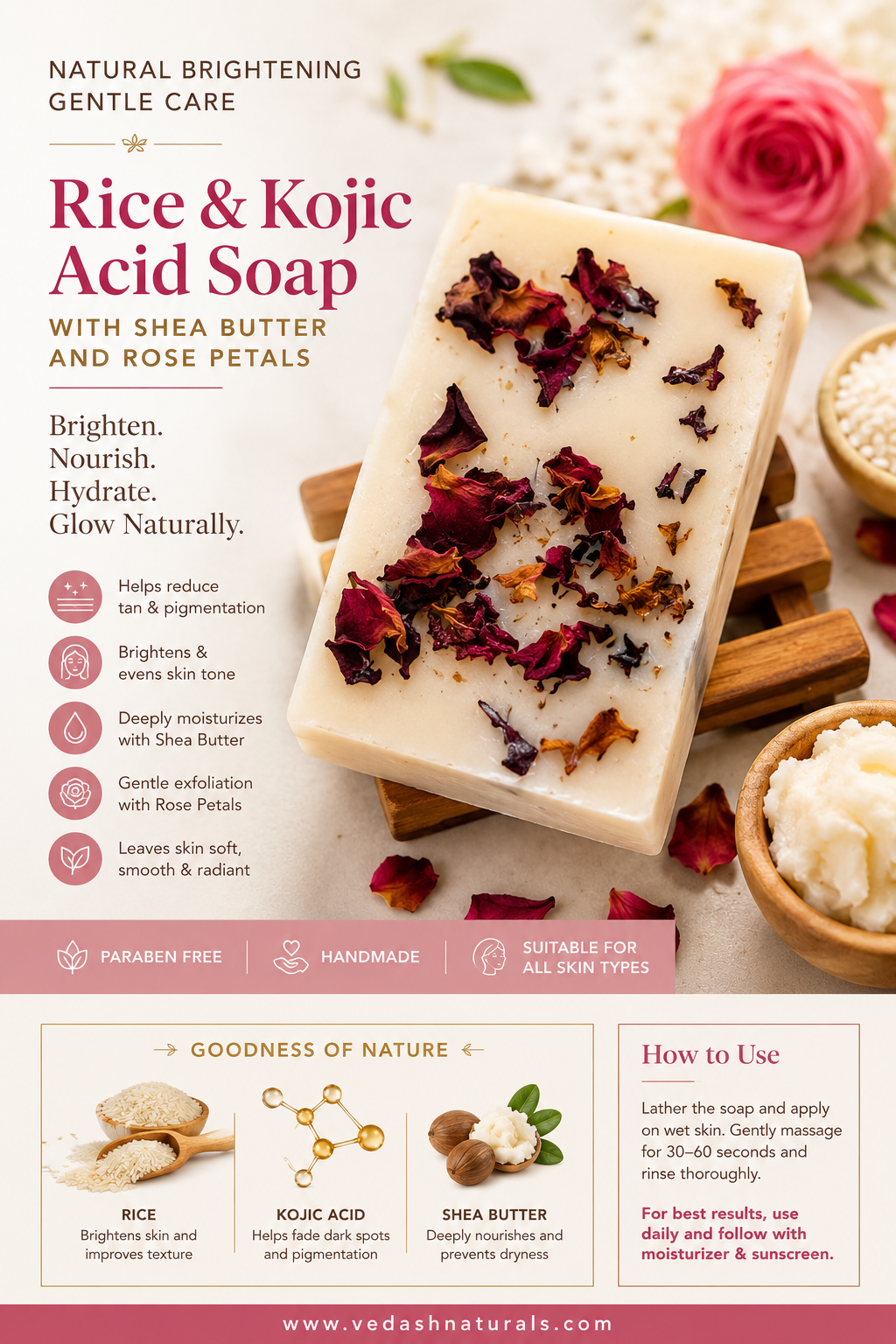 Rice with KOJIC ACID shea butter Soap Bar